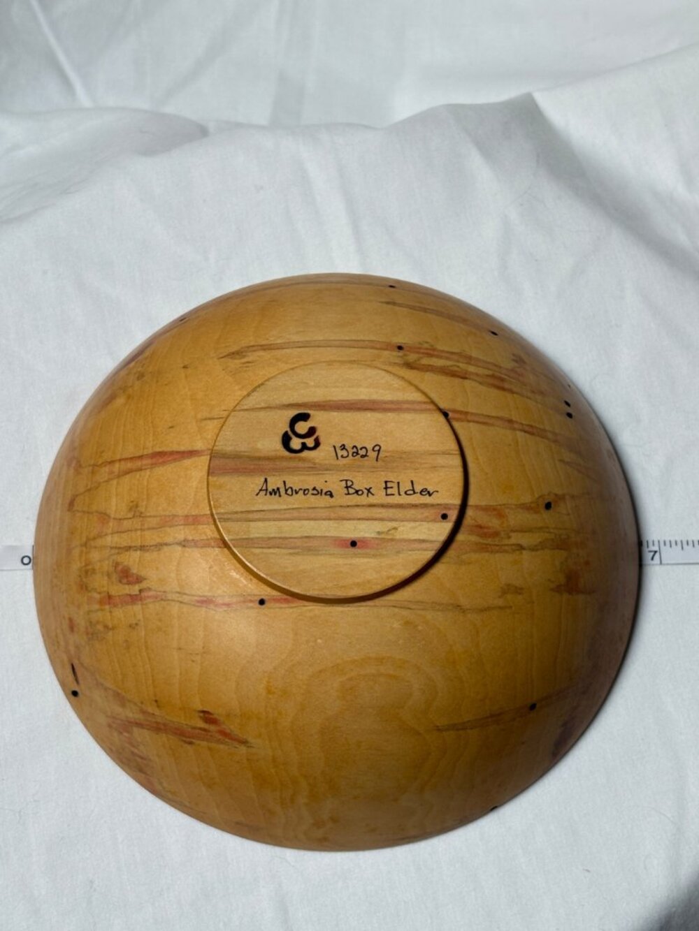 Warren Carpenter Ambrosia Box Elder Bowl • Signed • Hand‑Turned Art - Picture 8 of 9